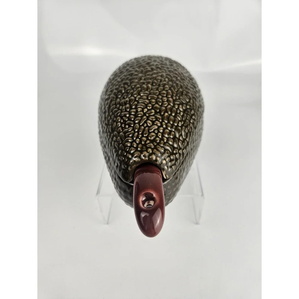 Ceramic Avocado Covered Dish‎ w Spoon Textured Guacamole Server